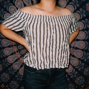 Striped off shoulder top